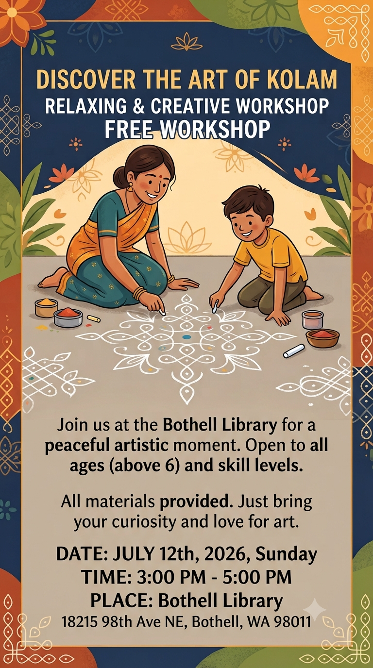 Free Kolam Workshop at Bothell Library